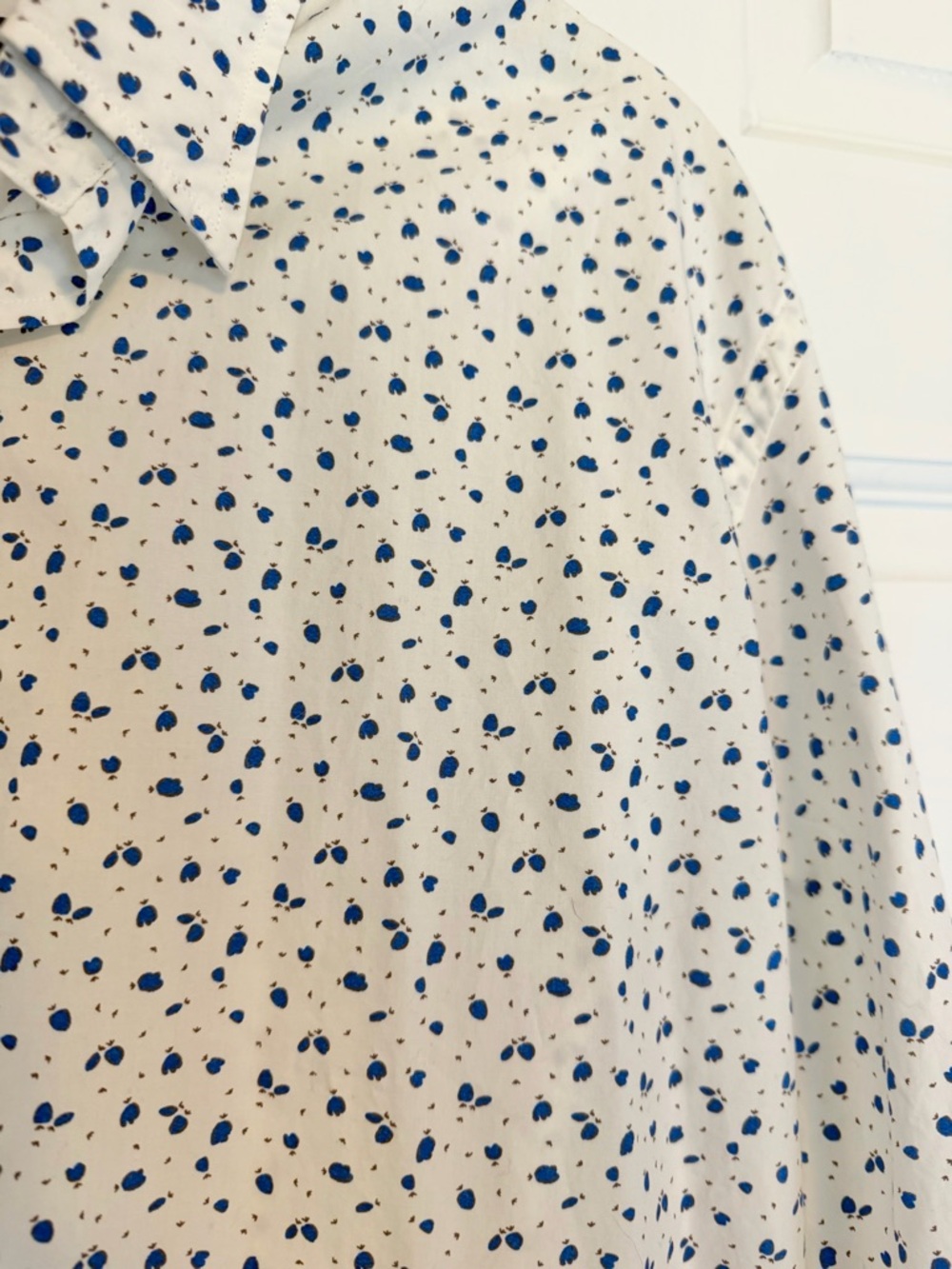 Massimo Dutti Shirt Mens Xl White Blue Print Button Down Casual Dress Shirt — image 4 of 6